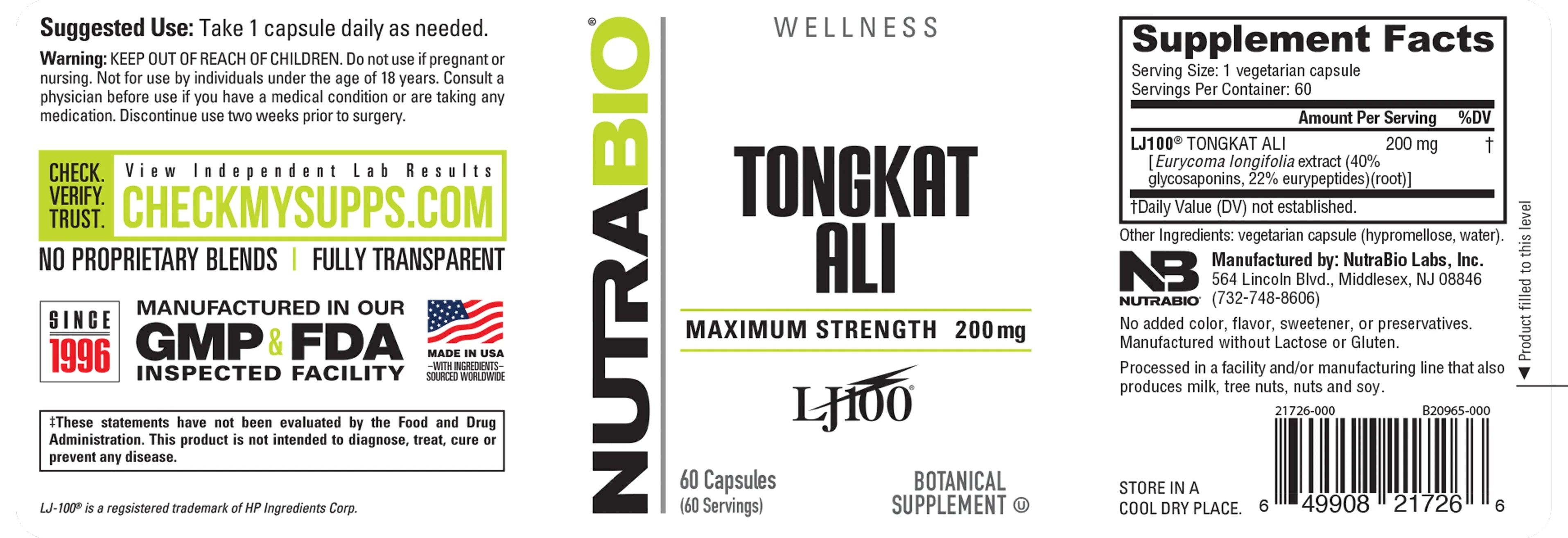 NutraBio | Tongkat Ali