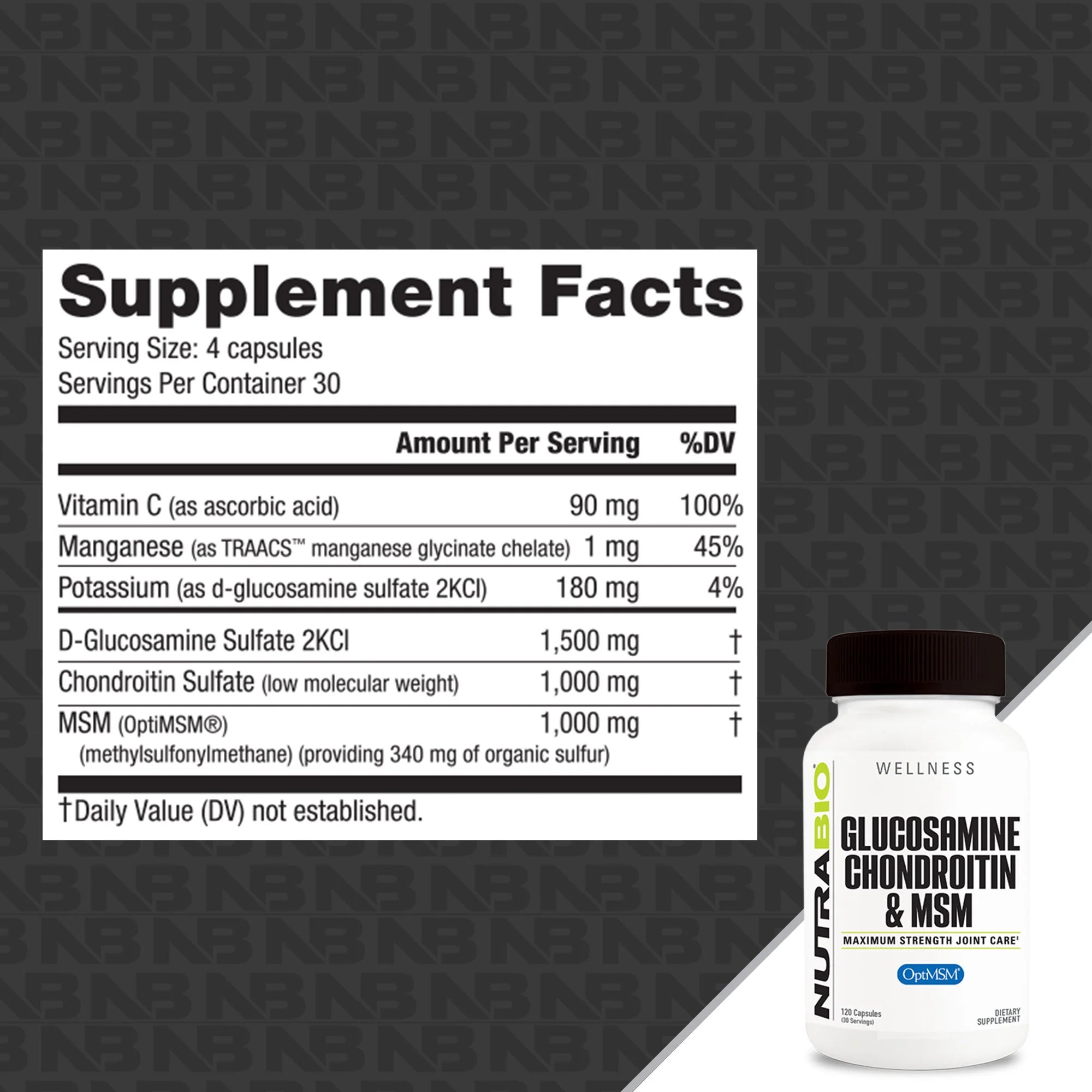 Nutra Bio | Glucosamine Chondroitin & MSM | Maximum Strength Joint Care