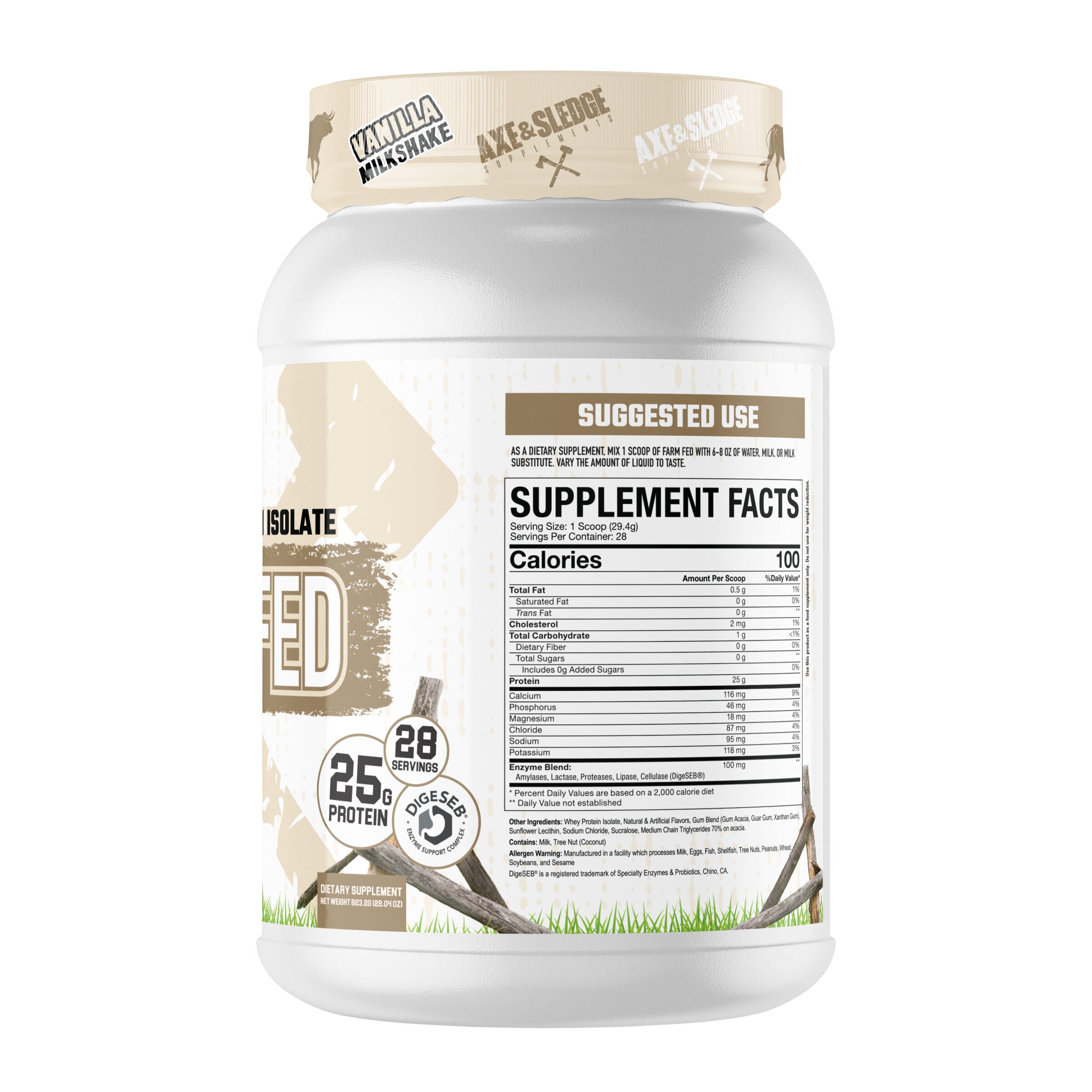 Axe & Sledge | Farm Fed Protein | 100% Whey Protein Isolate