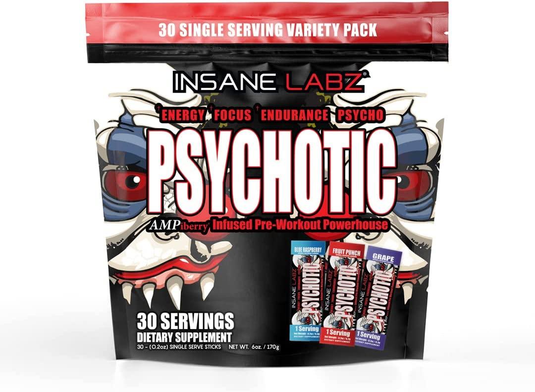 Insane Labz | Psychotic | Pre-Workout 30 single Variety Pack Pre-Workout