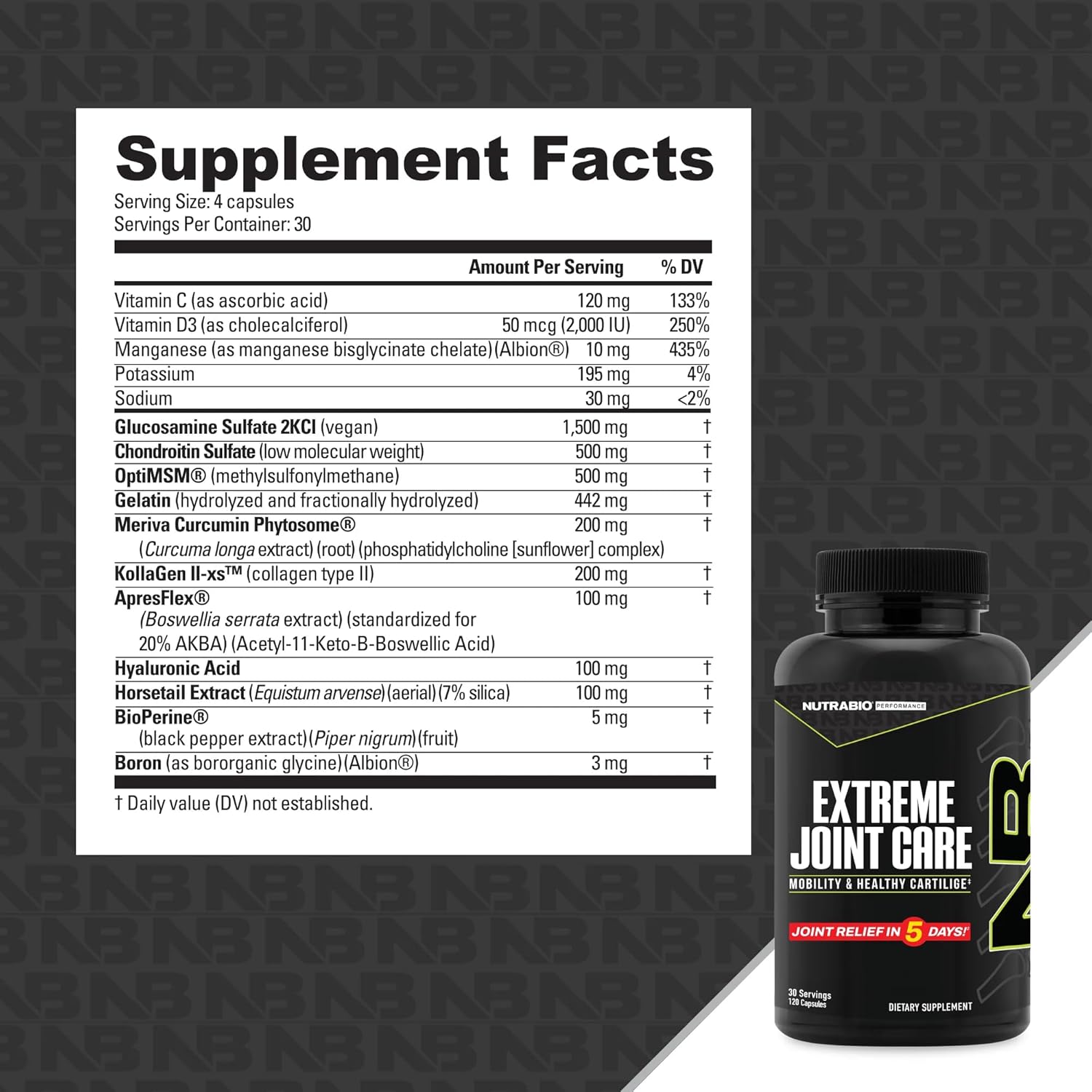 NutraBio NutraBio | Extreme Joint Care - Package Detail | Nutrastop