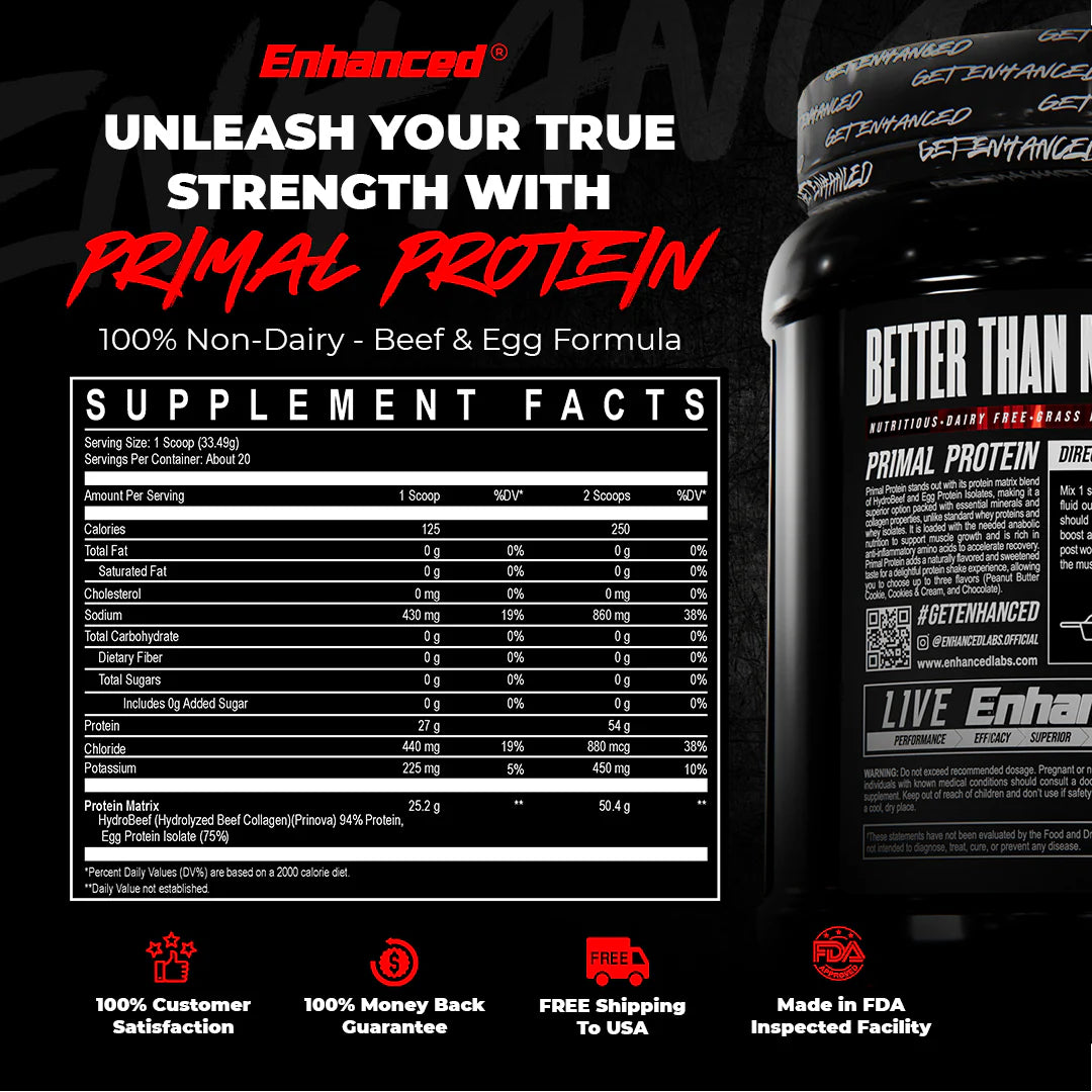 Enhanced | Primal Protein | Beef + Egg Protein