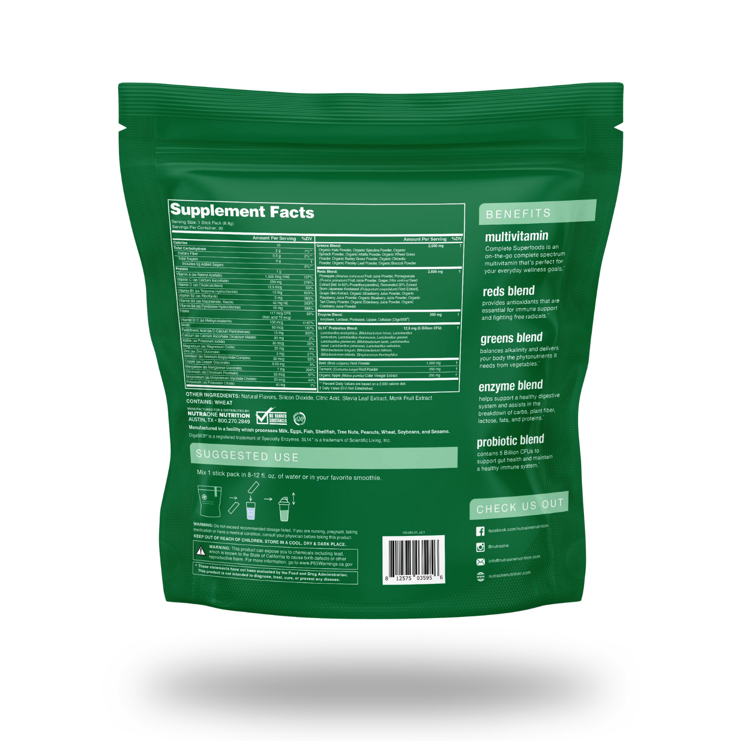 NUTRAONE | Complete Superfoods Stick Packs