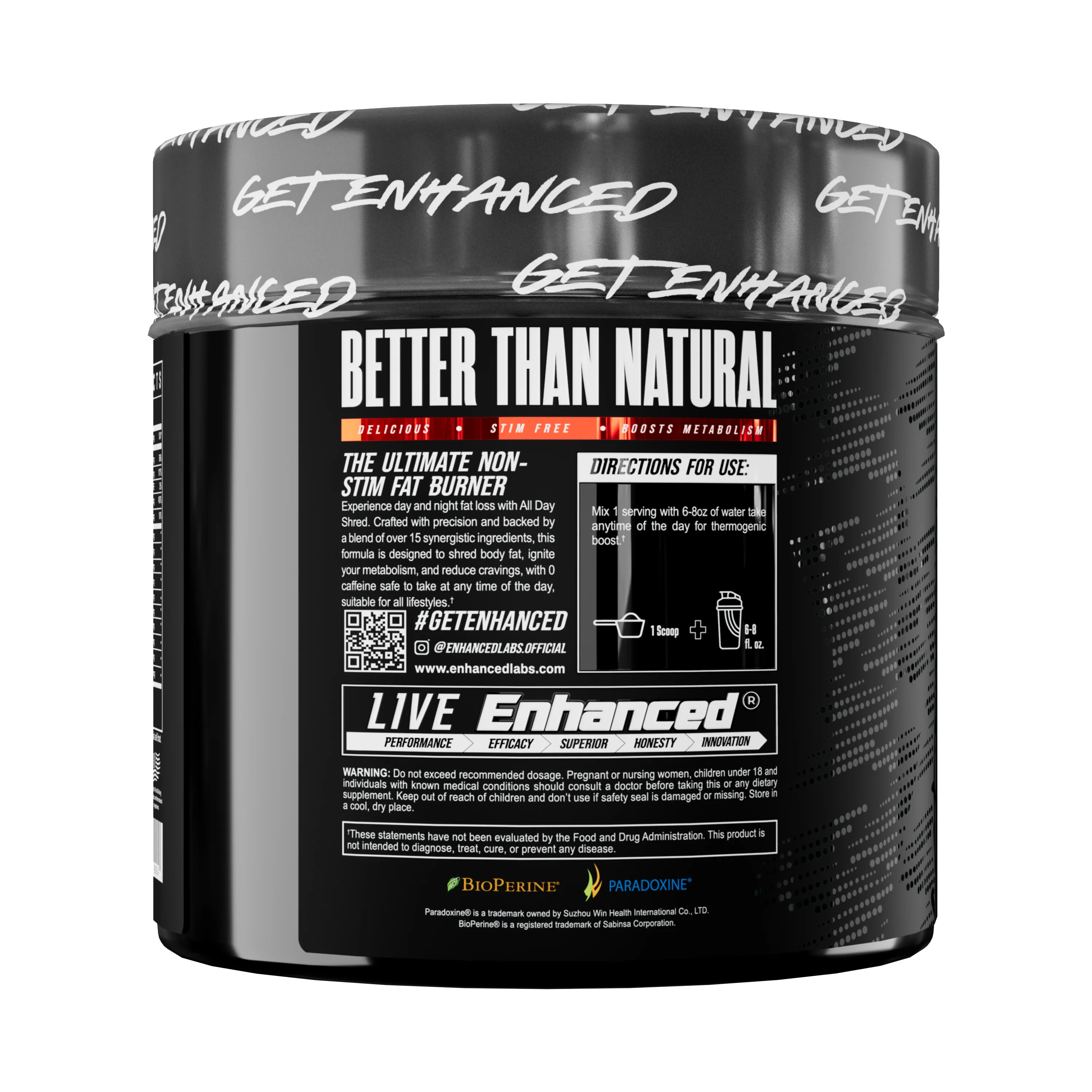 Enhanced | All Day Shred | Stim Free Fat Burner Powder