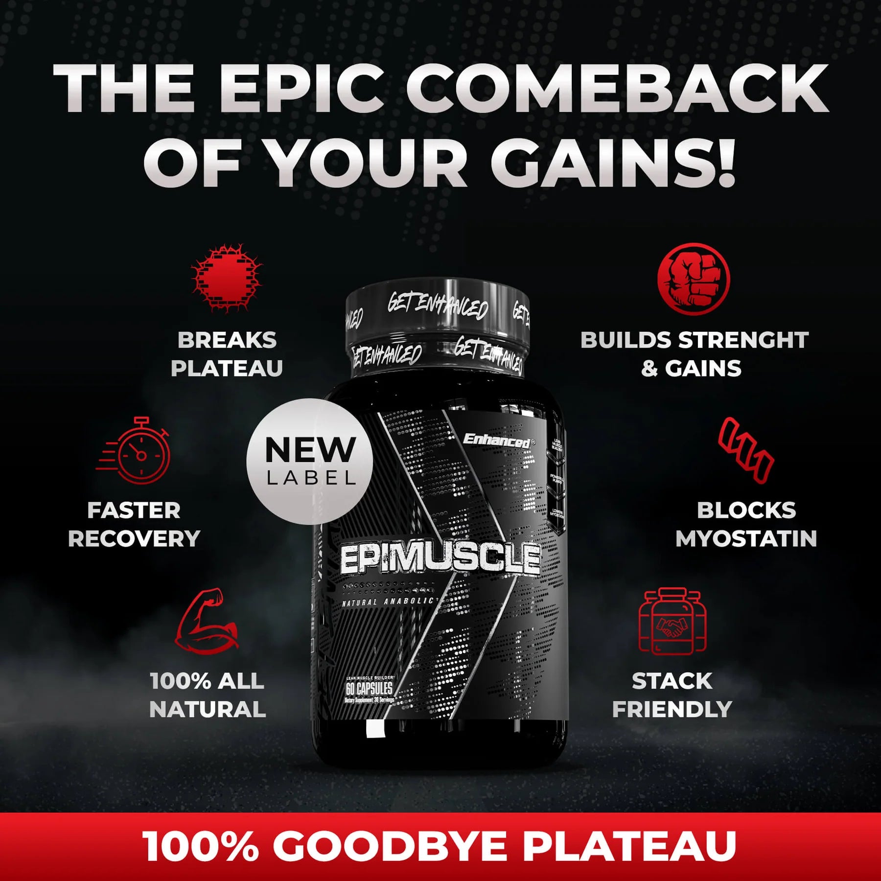 Enhanced | Epimuscle | Epicatechin | Natural Muscle Bulder