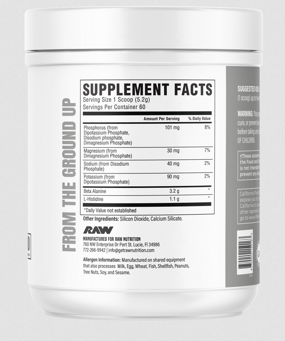 Raw Nutrition | Beta Alanine | 60 Serving