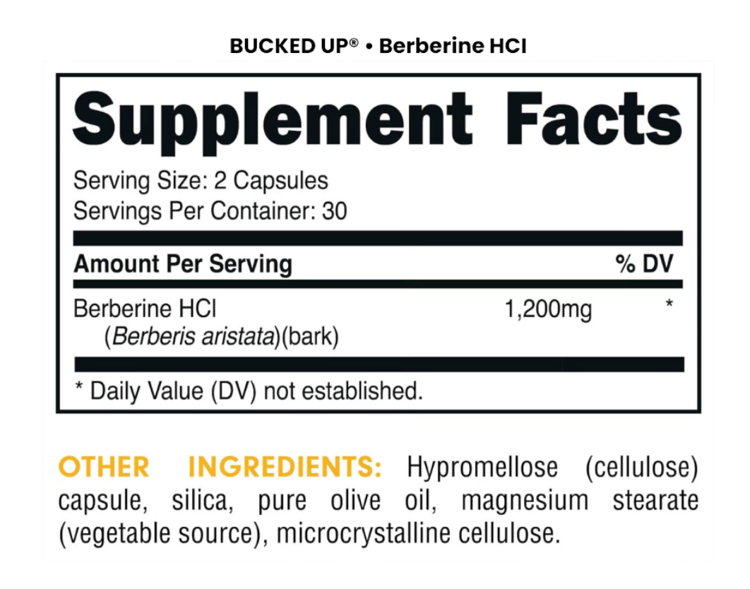 Bucked Up | Berberine HCI | 30 servings