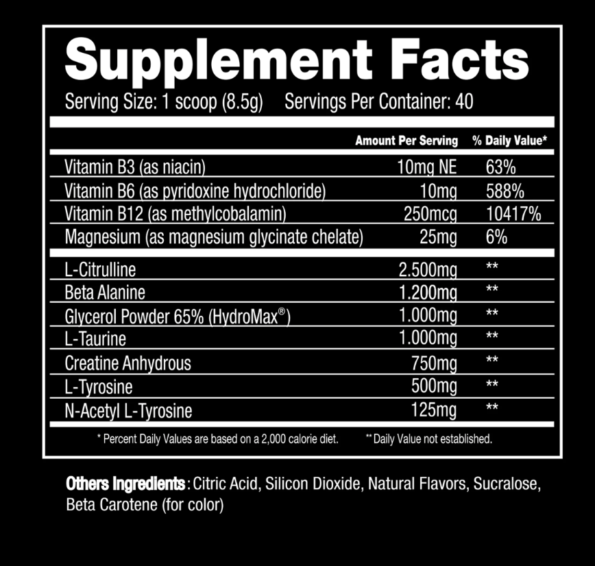 Project #1 | Amp-Nox Pre Workout | Non Stim (40 servings)