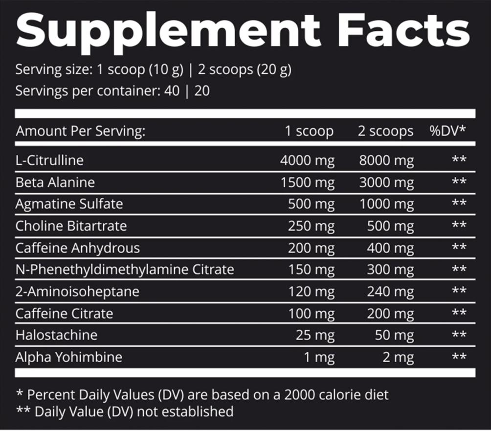 Dark Labs | Crack Purple Pre-Workout | (40/20 serving)