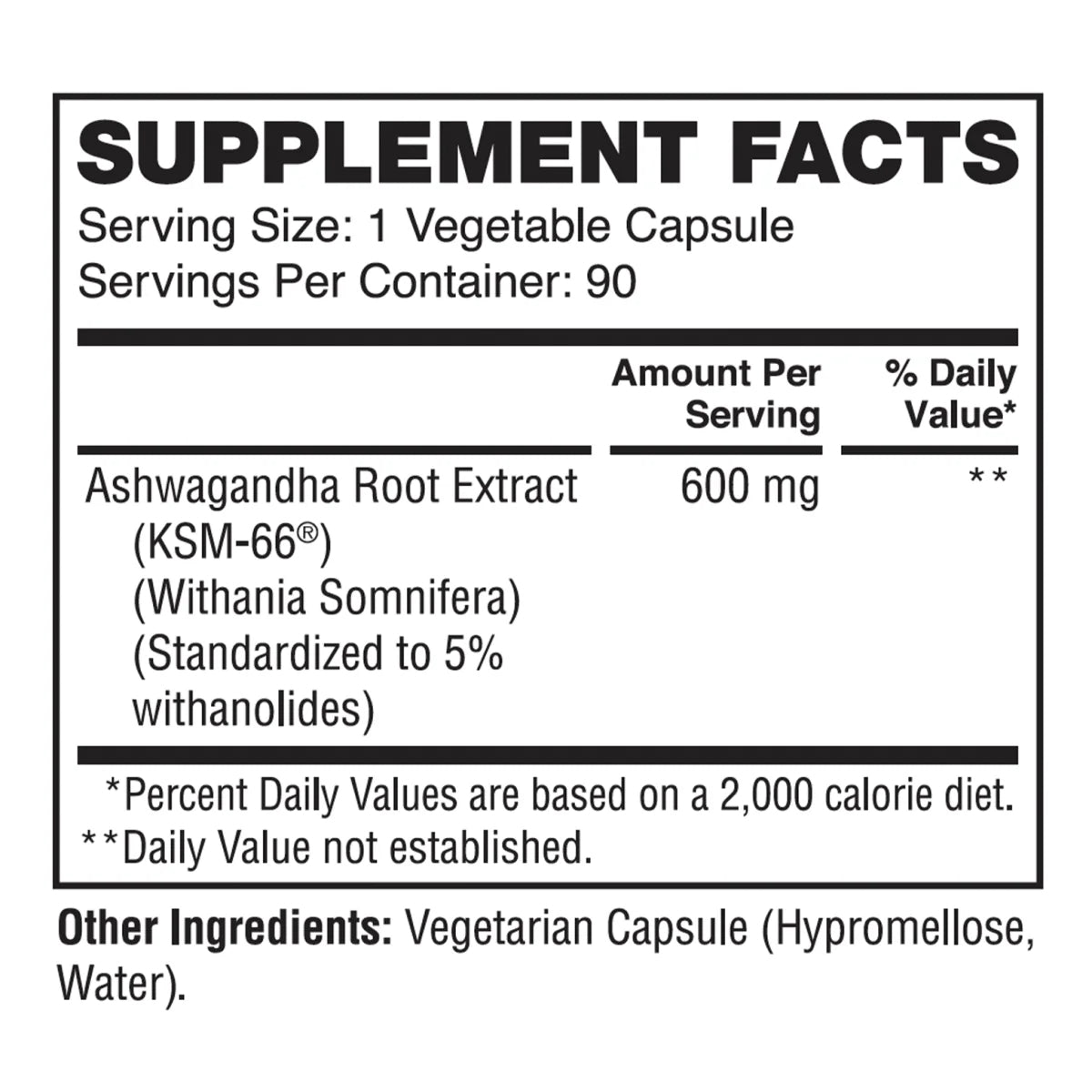 Apollon Ashwagandha KSM-66 Adaptogen Capsules 90 Servings Supplement Facts - For Strength athletes under heavy | Nutrastop