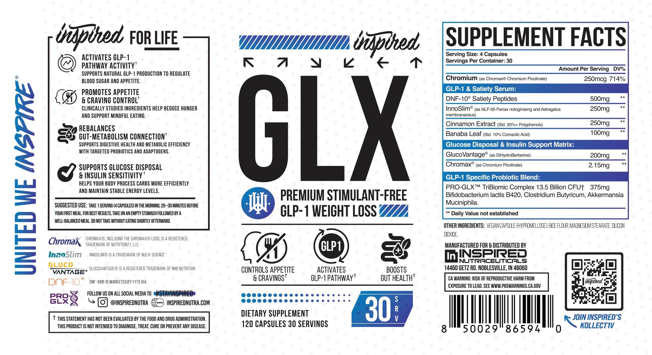 Inspired Nutraceuticals | GLX | Complete 4-in-1 Stim-Free System