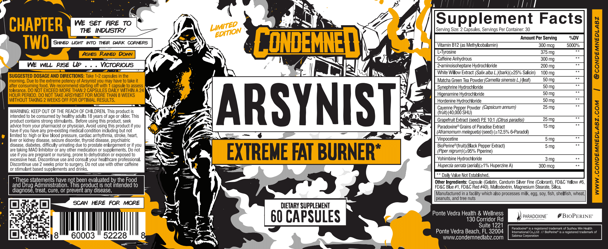Condemned | Arsynist | Extreme Fat Burner | 60ct.