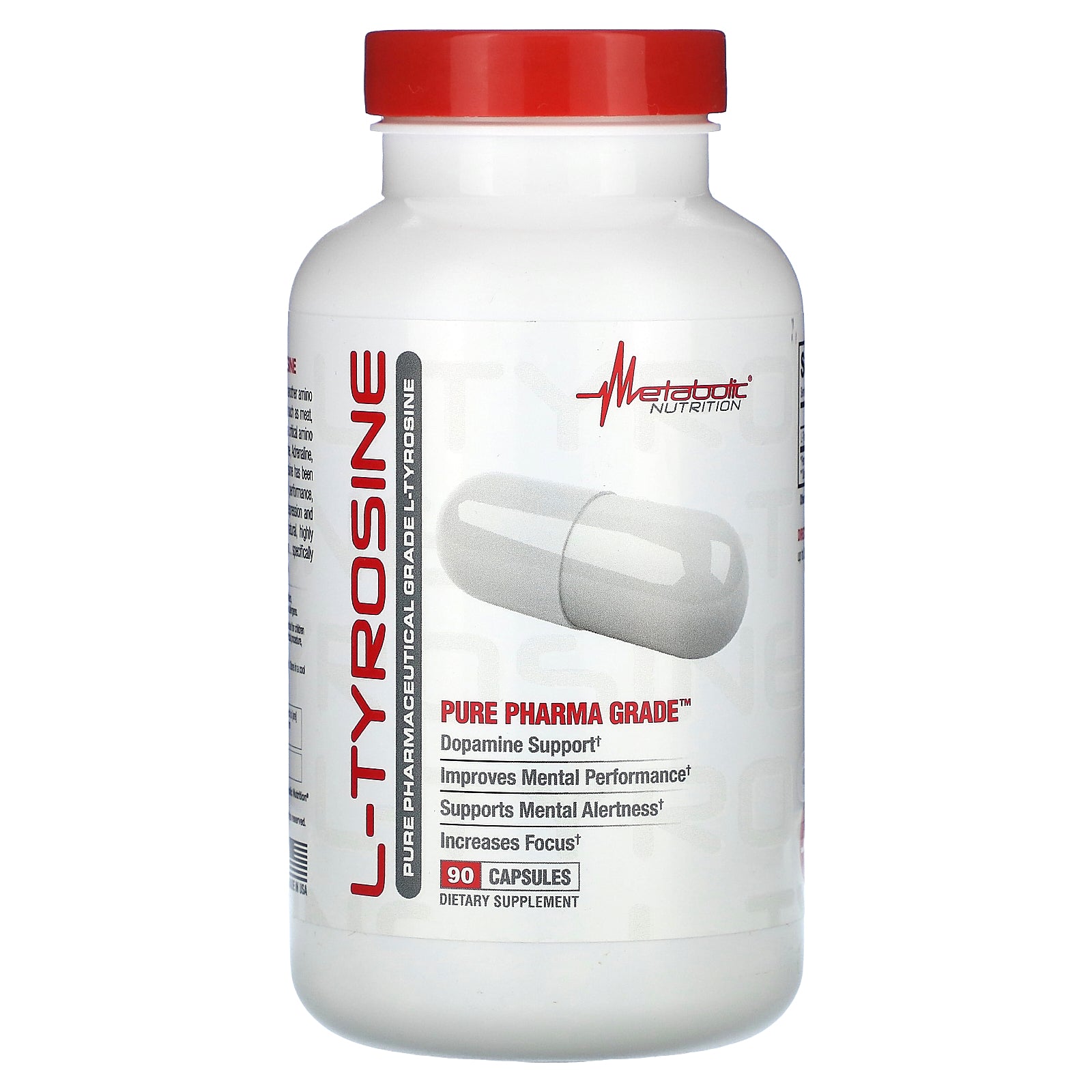 Metabolic Nutrition | L-Tyrosine Capsules | Pure Free Form Amino Acid - In Action | Nutrastop