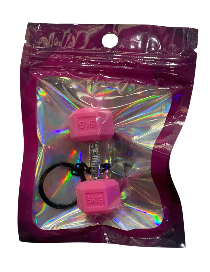 Pink Dumbbell | Key Chain - In Action | Nutrastop