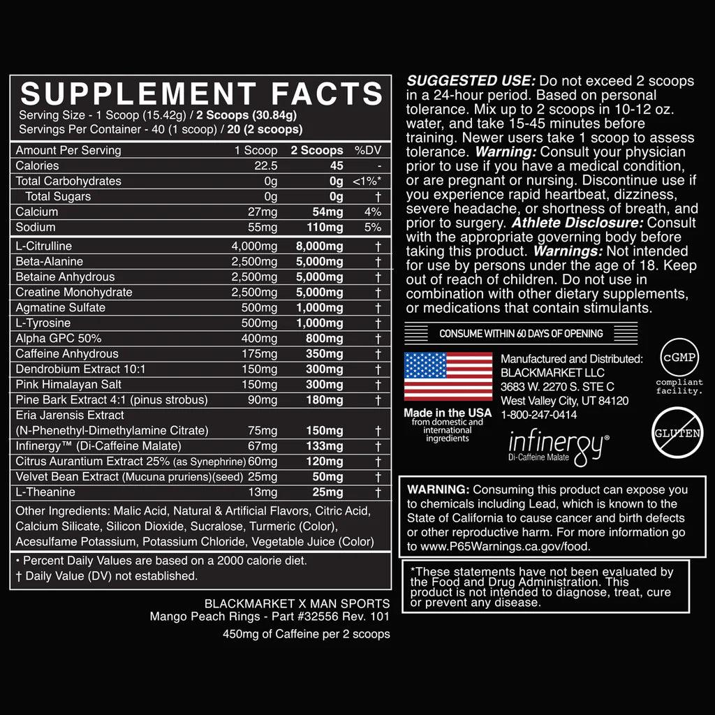 Blackmarket X Man Sports | Loaded Preworkout