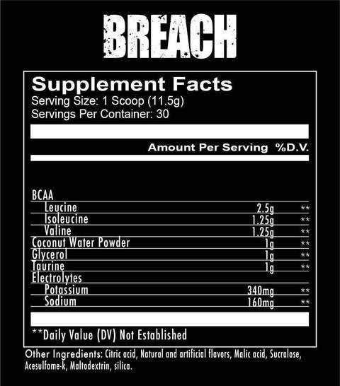 Redcon1 Breach - Branched Chain Amino Acids 30Srv - NutraStop