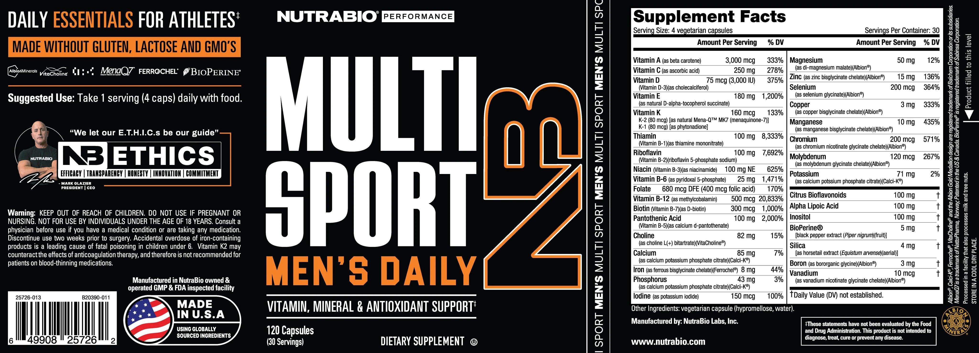 NutraBio | Multi Sport Men's Daily