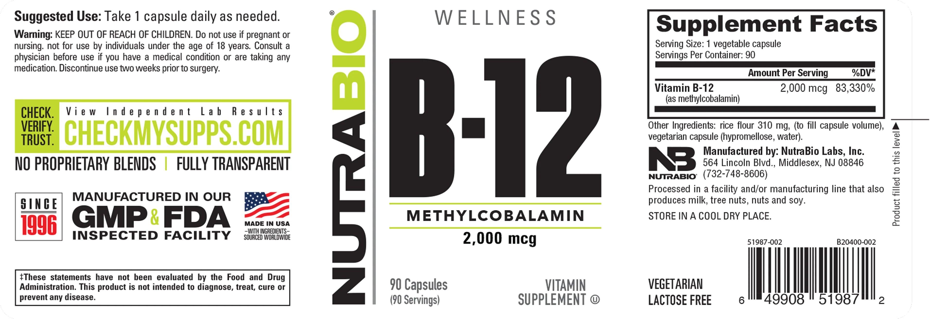 NutraBio | B-12