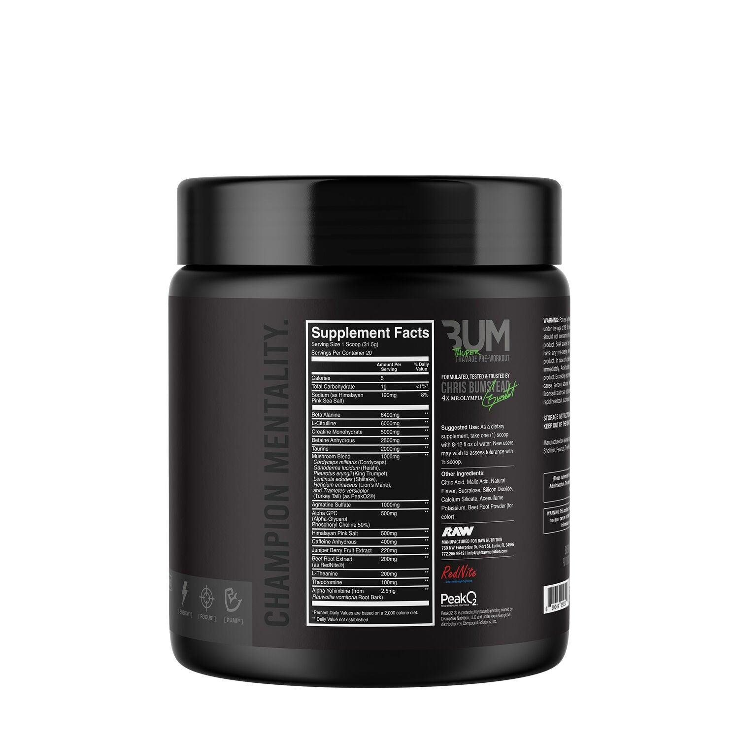 Raw Nutrition | Bum Thuper Thavage |  Pre Workout