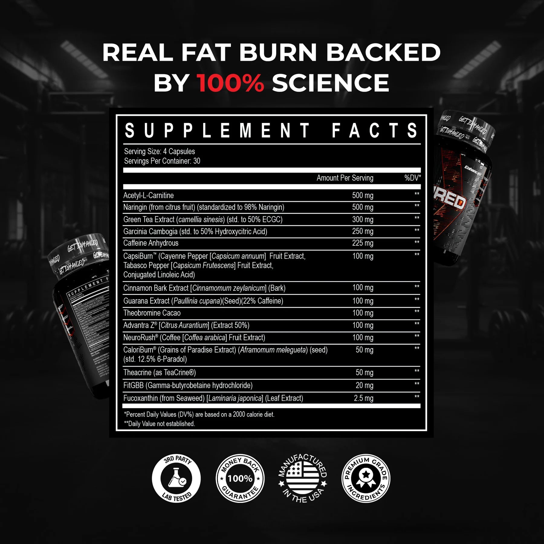 Enhanced | Shred | Stim Fat Burner | 120 Capsules
