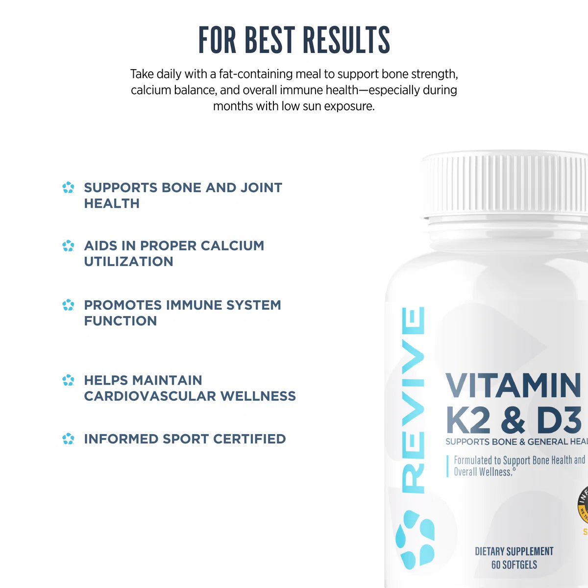 Revive | K2 & D3 | 30 Capsules
