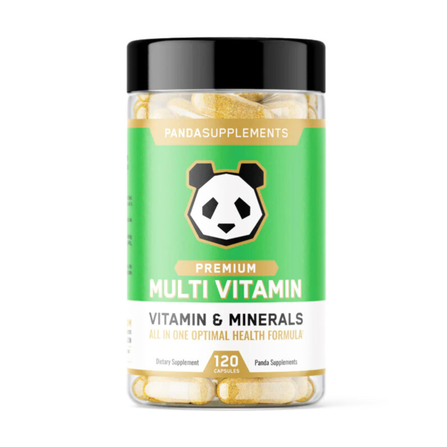Panda Supplements multi vitamin container on a white background