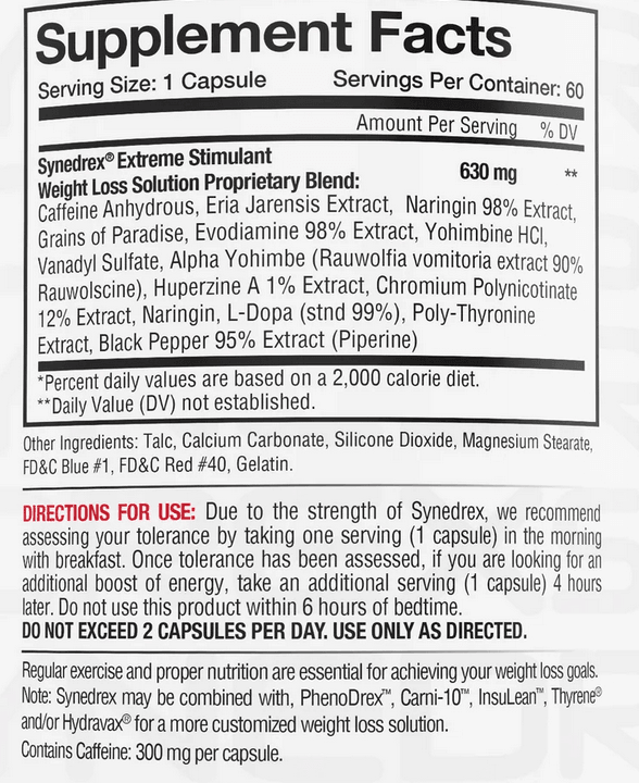 Synedrex Fat Burner - 60 Ct - Metabolic Nutrition