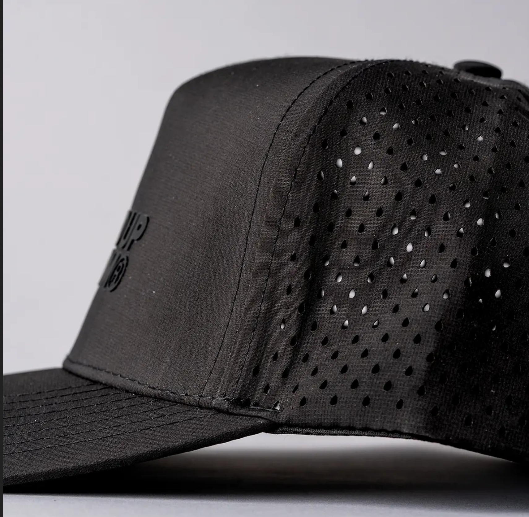 Bucked Up | Waterproof Golf Hat | Black/Black|  Rubberized Logo
