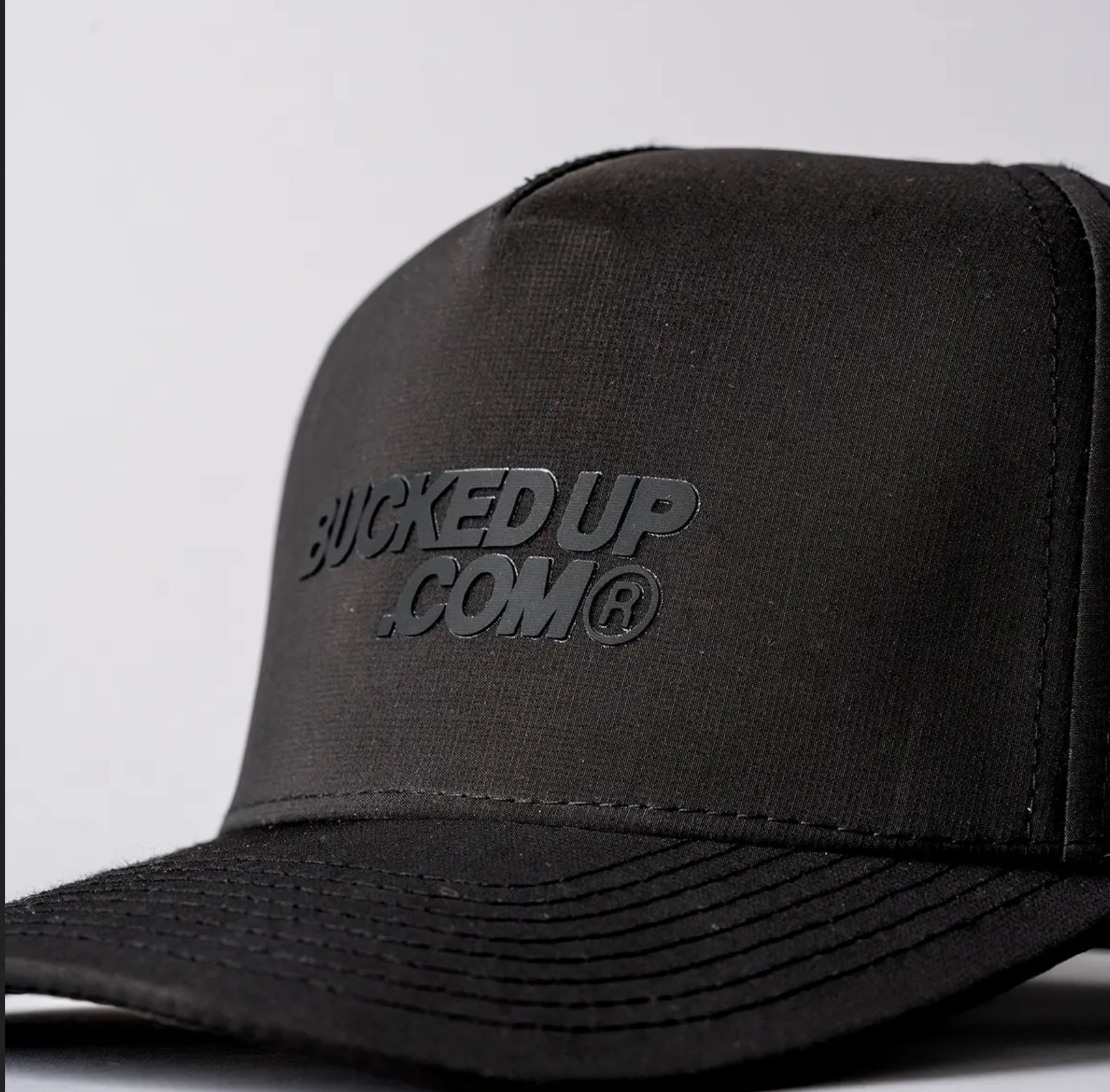 Bucked Up | Waterproof Golf Hat | Black/Black|  Rubberized Logo