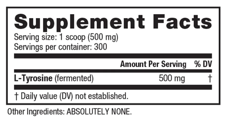 Nutra Bio | L-Tyrosine Powder | (300 servings)