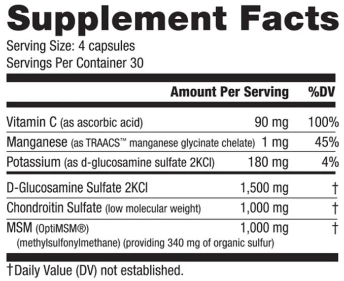 Nutra Bio | Glucosamine Chondroitin & OptiMSM | (30 servings)