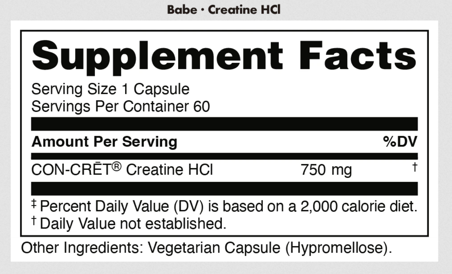 Bucked Up Bucked Up | Babe Creatine | Creatine HCl Capsules - Package Detail | Nutrastop