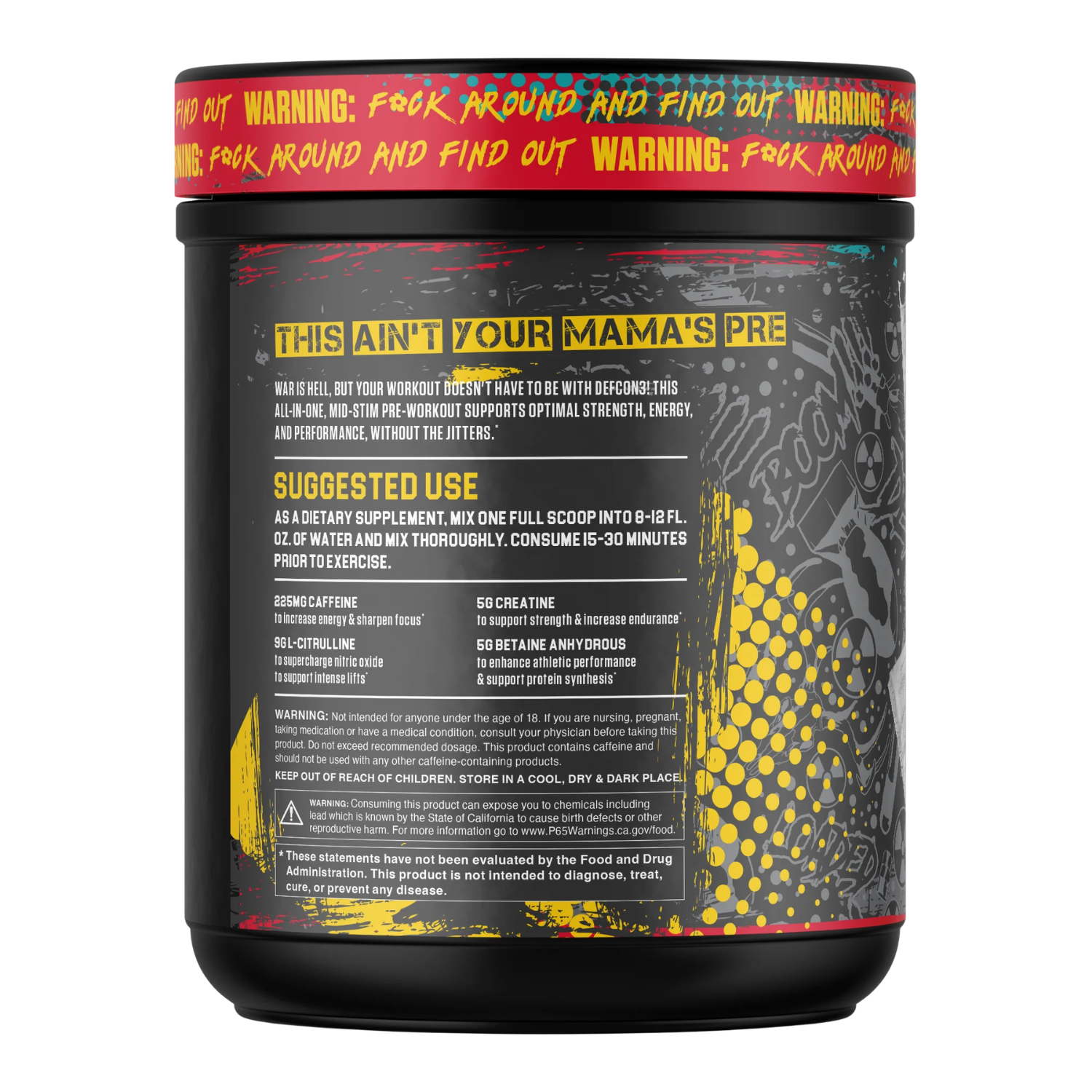 Anabolic Warfare Anabolic Warfare | Defcon 3 | Mid-Stim - Back View | Nutrastop