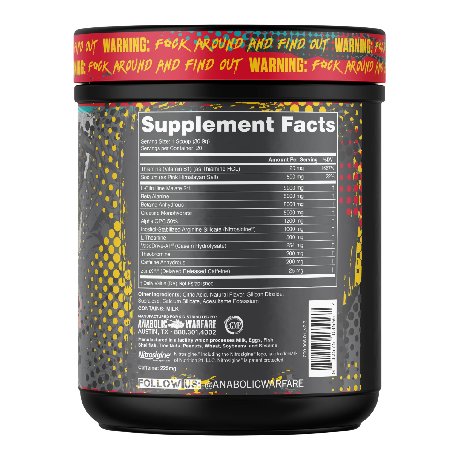 Anabolic Warfare Anabolic Warfare | Defcon 3 | Mid-Stim - Side View | Nutrastop