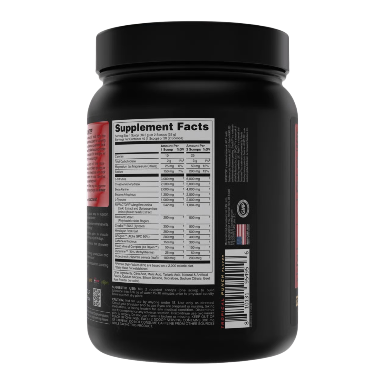 Bucked Up | Black Ant - Back Panel | Nutrastop
