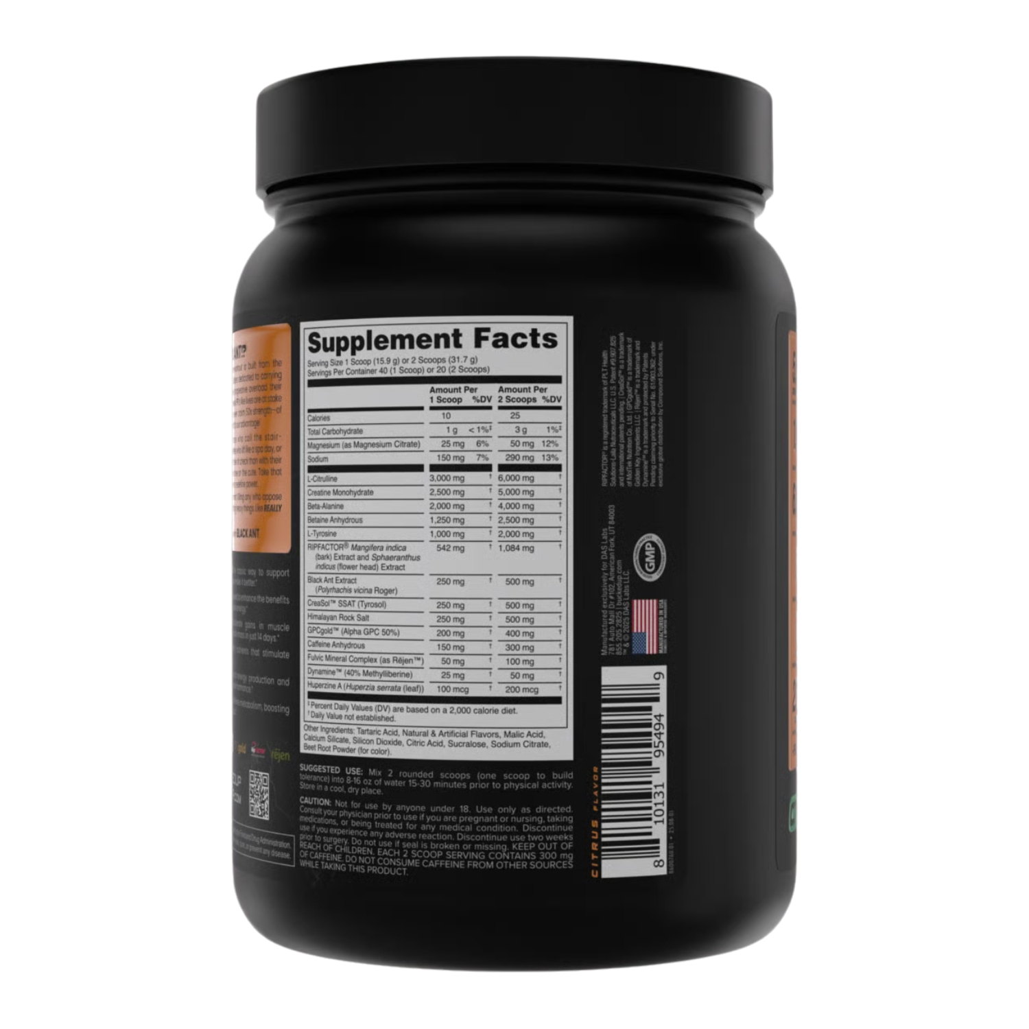 Bucked Up | Black Ant - Back Panel | Nutrastop