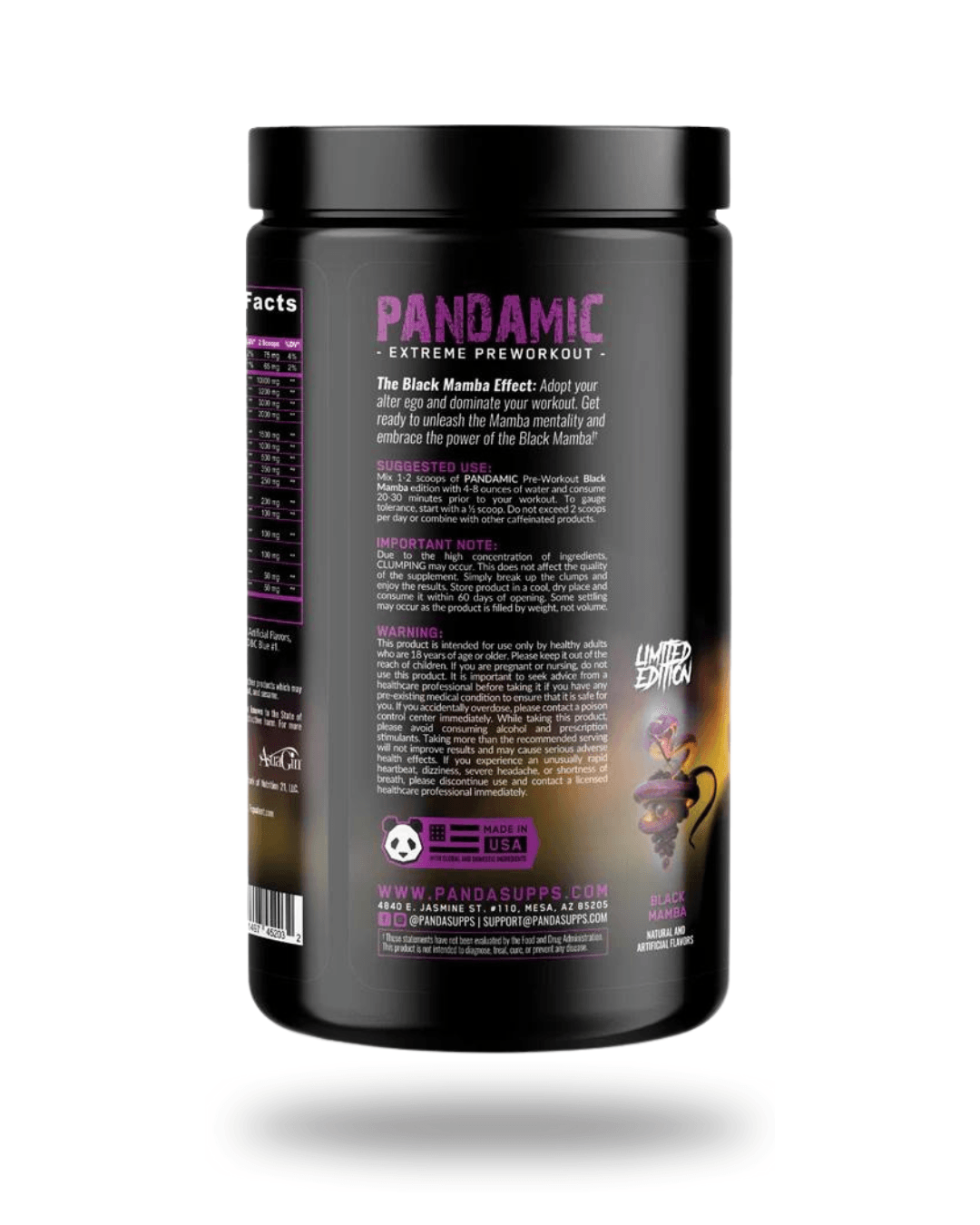 Panda Supps | Pandamic Preworkout | Black-Mamba Edition