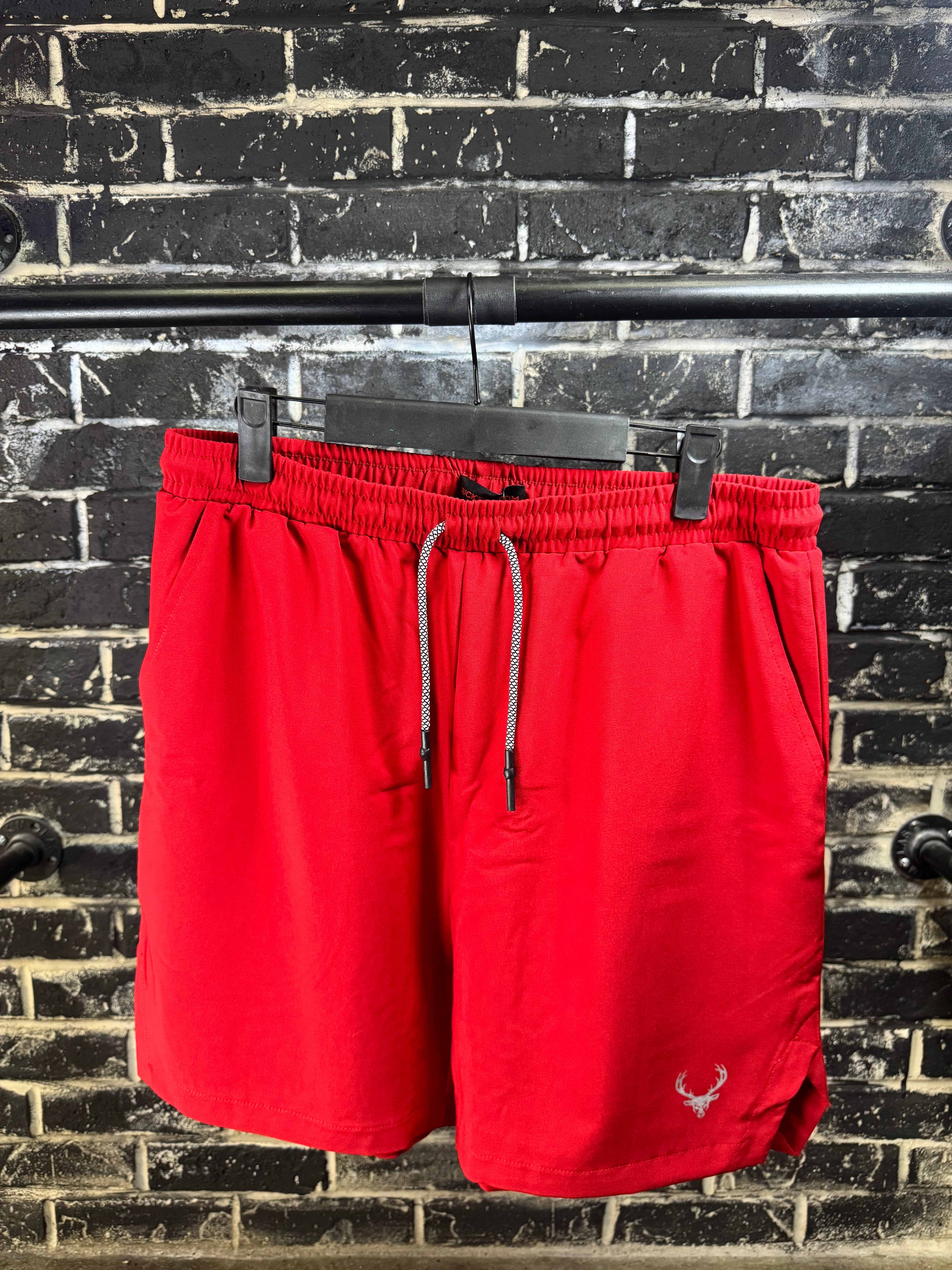 Bucked Up | Training Shorts | Red/Silver - In Action | Nutrastop