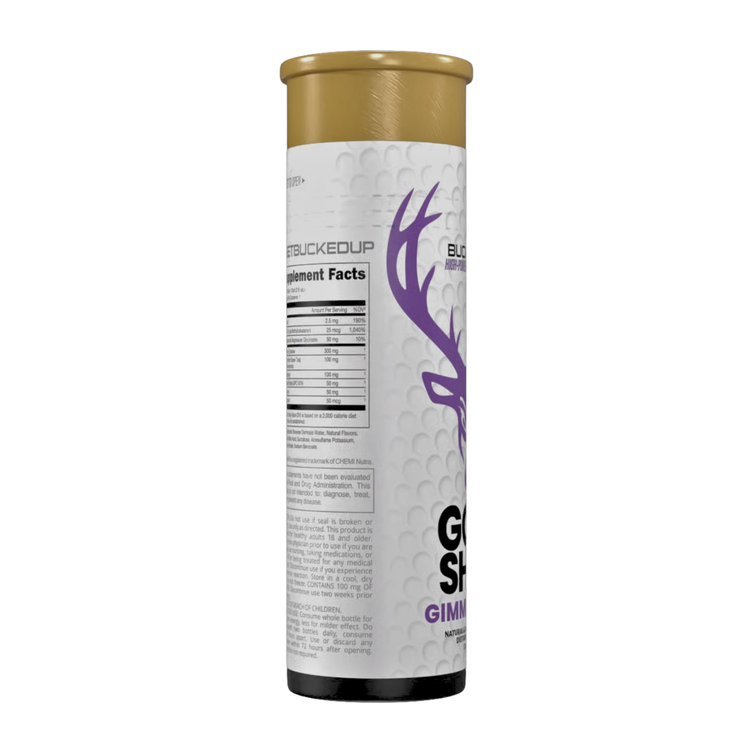 Bucked Up | Golf Shot | 30 Servings - Back Panel | Nutrastop