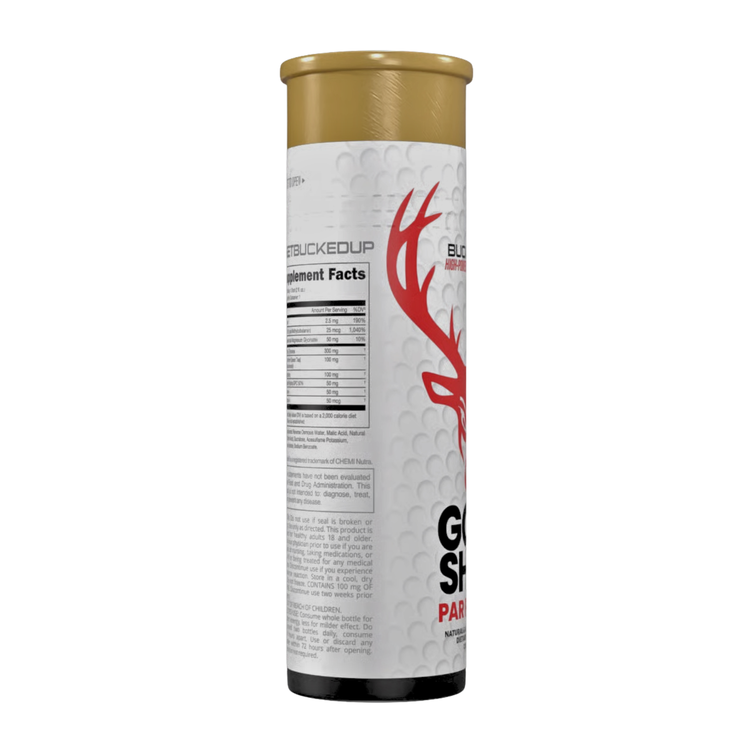 Bucked Up | Golf Shot | 30 Servings - Back Panel | Nutrastop