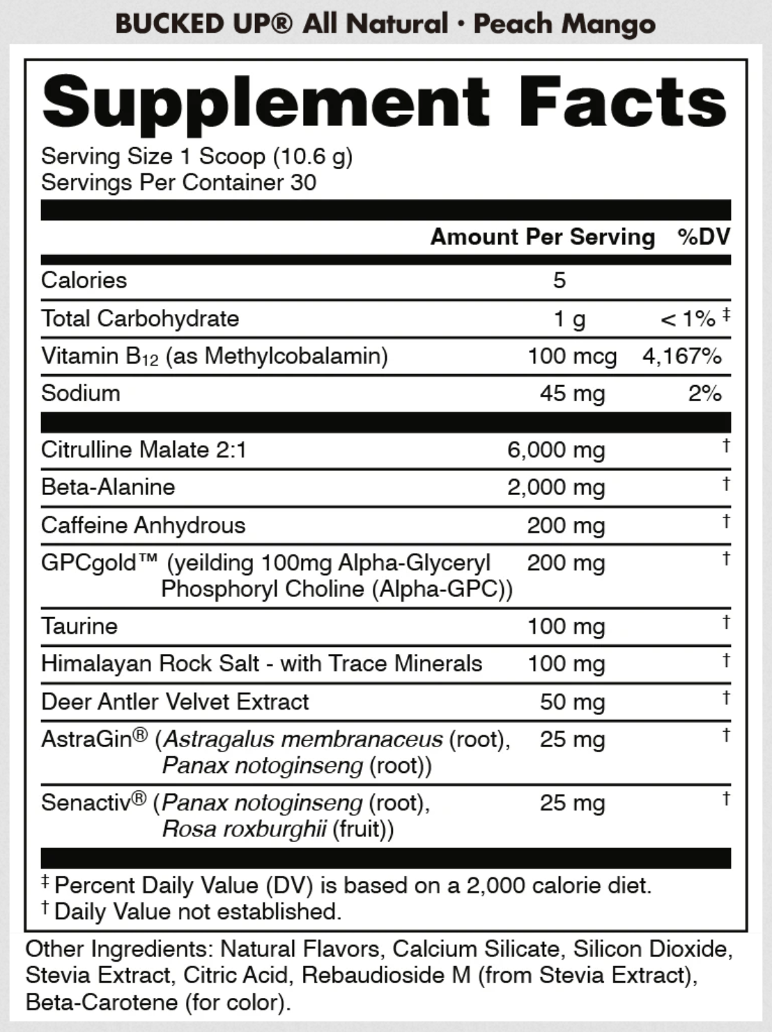 Bucked Up Bucked Up | All-Natural Pre-Workout - Package Detail | Nutrastop