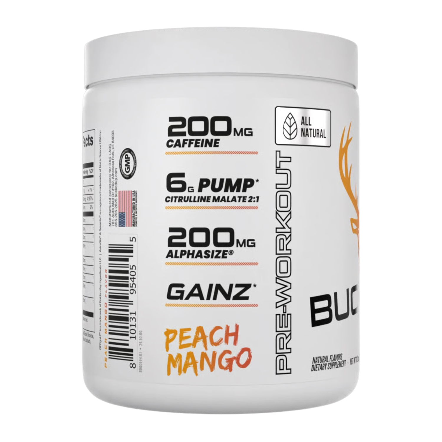 Bucked Up Bucked Up | All-Natural Pre-Workout - Back View | Nutrastop
