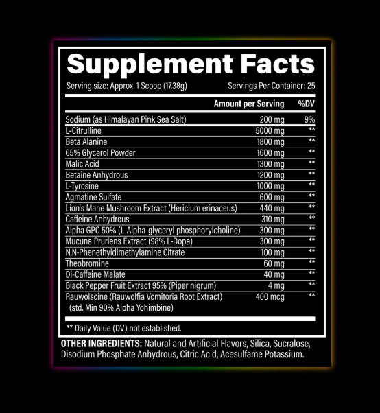 BZRK | Blackout | Pre-Workout | 25 serving - In Action | Nutrastop