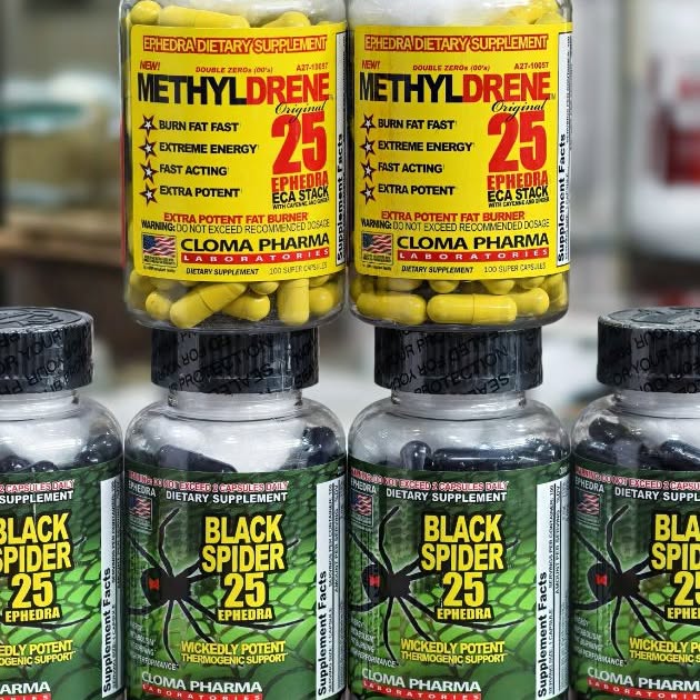 Cloma Pharma | Asia Black | 25mg ECA 100 Capsule - In Action | Nutrastop