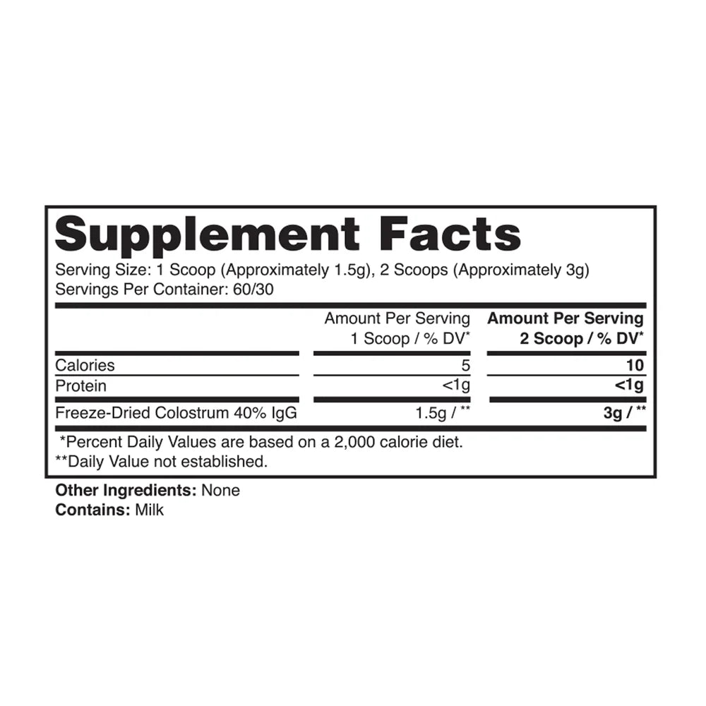 Apollon Nutrition Apollon | Colostrum - Side View | Nutrastop