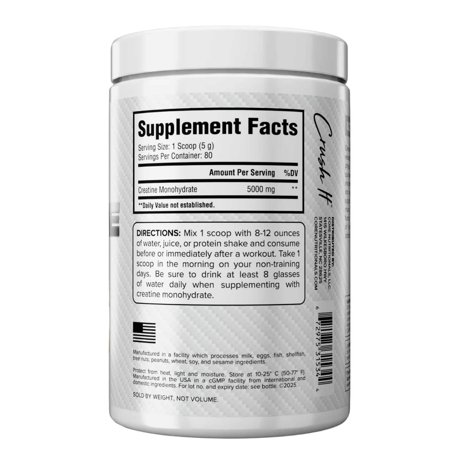 Core Nutritionals | Creatine Mono - Product Front | Nutrastop