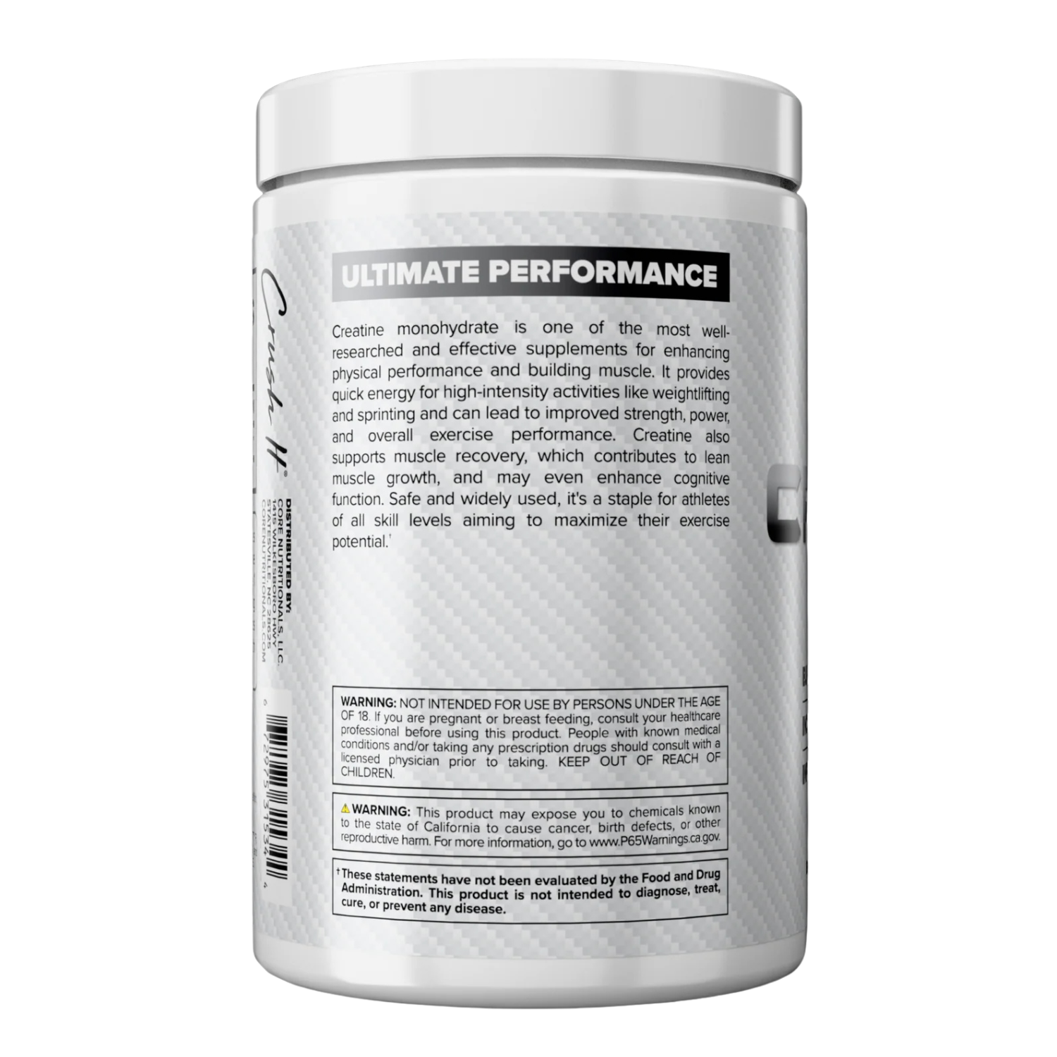 Core Nutritionals | Creatine Mono - Side View | Nutrastop