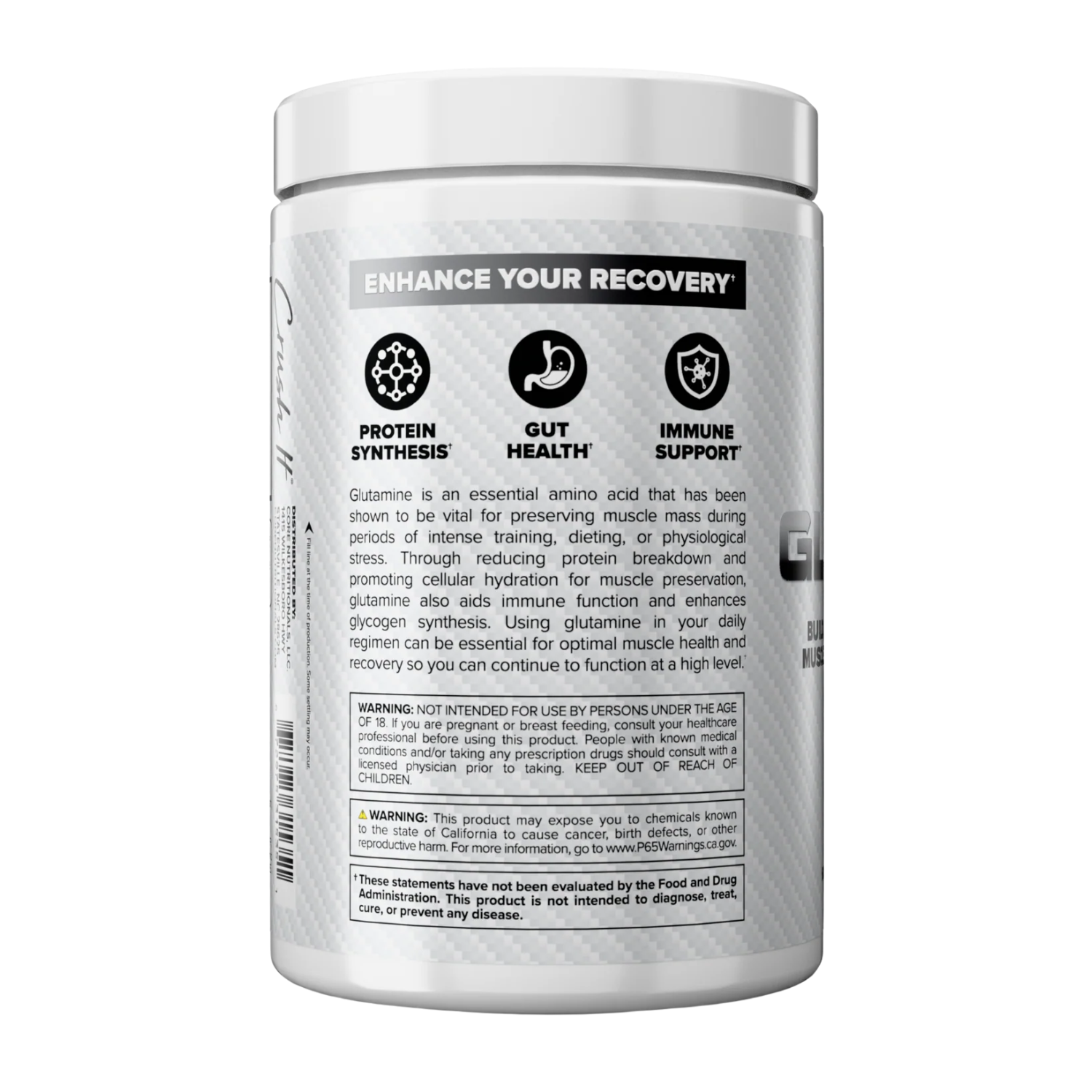 Core Nutritionals Glutamine 1 Recovery Powder 60 Servings Supplement Facts - For Bodybuilders in high-volume | Nutrastop