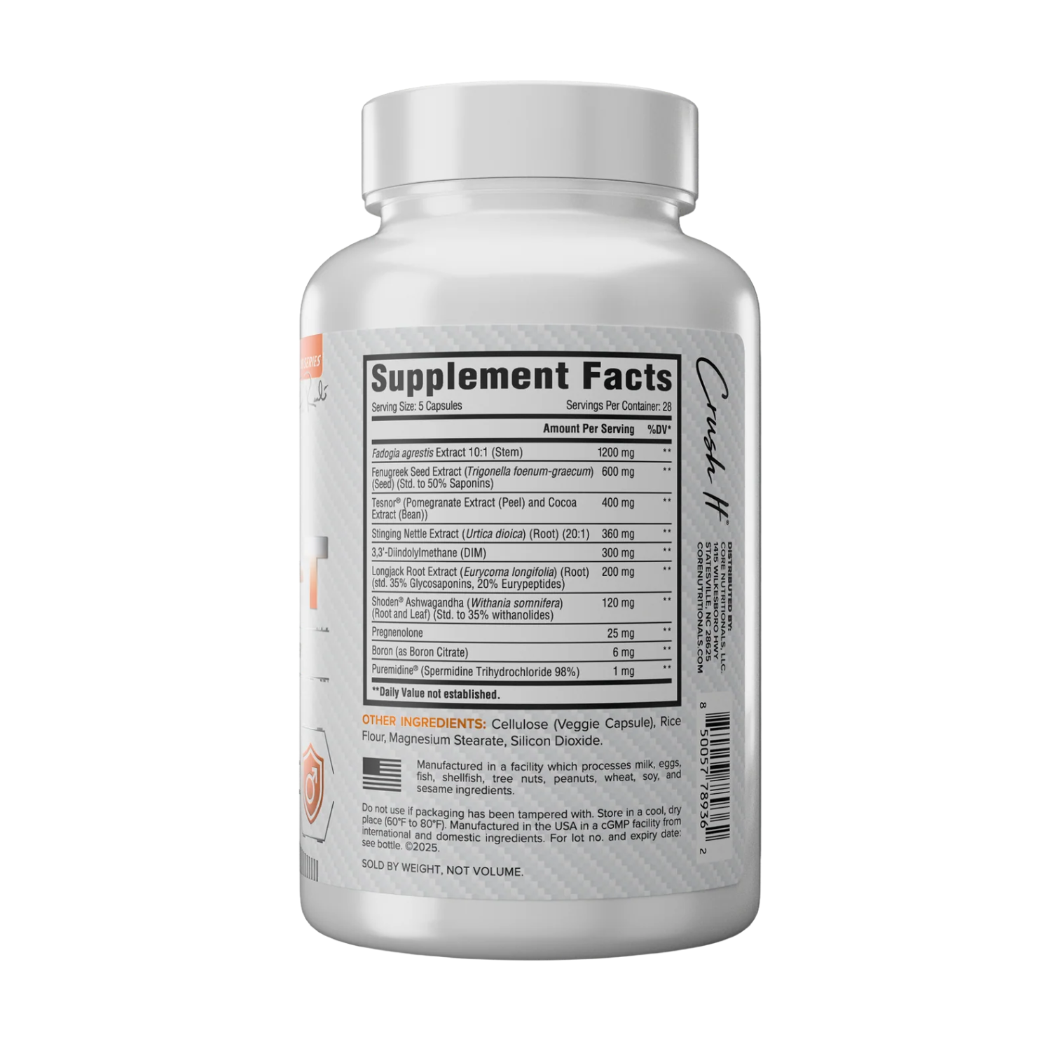 Core Nutritionals Dietary Supplement - Supplement Facts | Nutrastop