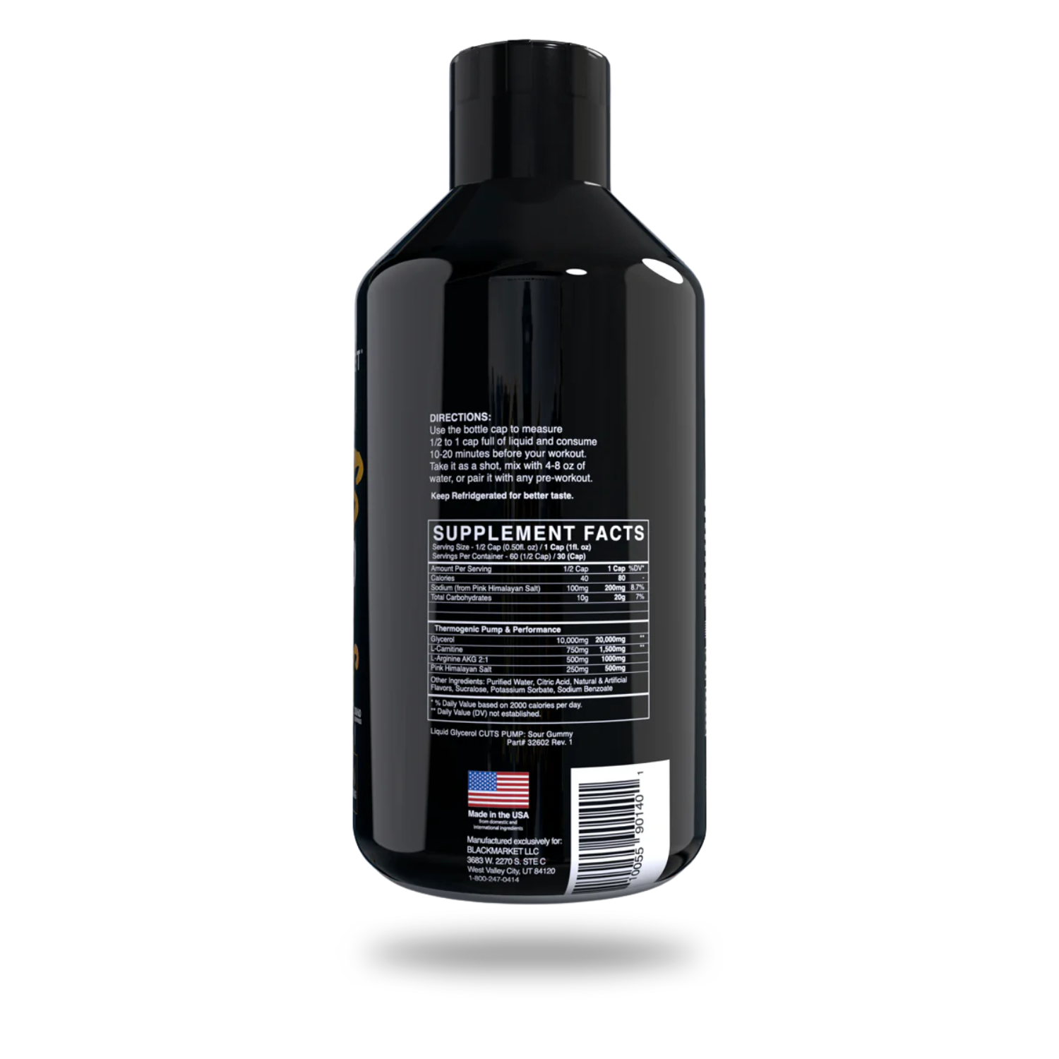 BlackMarket Labs | Cuts Pump Liquid Glycerol | 30/60 Serving